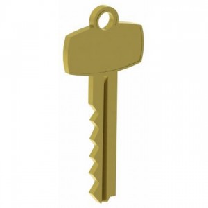 Hager 3984 Best Keyway Cut Key for Small Format Interchangeable Core - Satin Brass