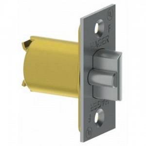 Hager 39923 2-3/8" Square Corner Corridor Dead Latch for 3400 Series - Bright Brass