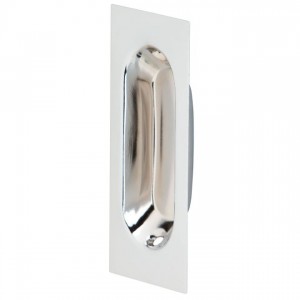 Ives 22B Rectangular Flush Pull - Bright Chrome
