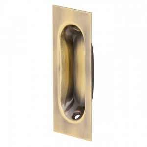 Ives 22B Rectangular Flush Pull - Antique Brass