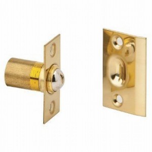 Ives 347B Dual Adjustable Ball Catch - Bright Brass