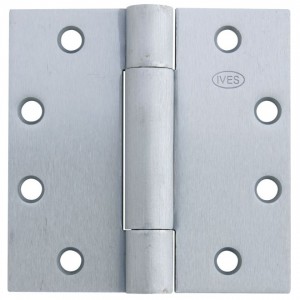 Ives 3CB1412 4-1/2" x 4-1/2" Full Mortise Three Knuckle Concealed Bearing Standard Weight Hinge - Satin Chrome
