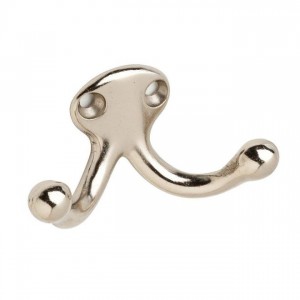 Ives 582A Double Wardrobe Hook - Bright Nickel