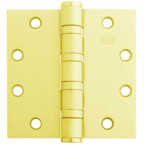 Ives 5BB1412 4-1/2" x 4-1/2" Five Knuckle Ball Bearing Standard Weight Hinge - Bright Brass
