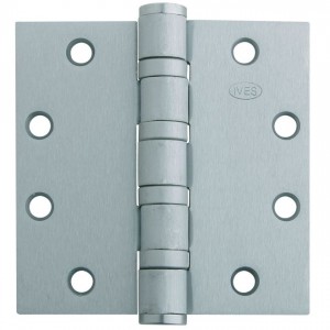 Ives 5BB1412 4-1/2" x 4-1/2" Five Knuckle Ball Bearing Standard Weight Hinge - Satin Nickel