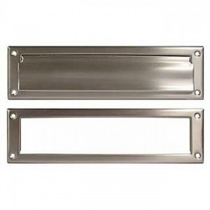 Ives 620B Magazine Mail Slot with Spring Loaded Front and Open Back - Satin Nickel