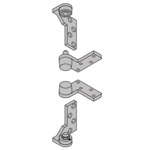 Ives 7212VSET Left Hand 3/4" Offset Jamb Mount Pivot Set 200 Pound - Satin Brass