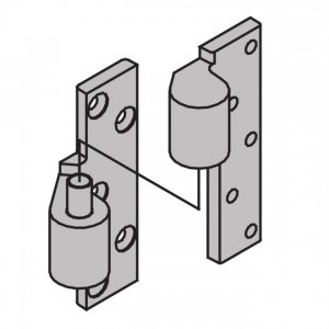 Ives 7230FINT 3/4" Offset Heavy Duty Fire Rated Base Plate Intermediate Pivot 1000 Pound - Satin Stainless Steel