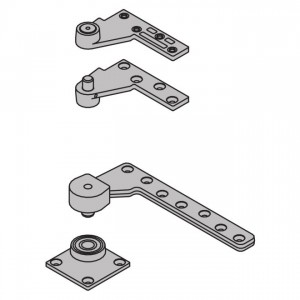 Ives 7244FSET 1-1/2" Offset Fire Rated Base Plate Pivot Set 400 Pound - Aluminum Painted