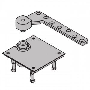 Ives 7245FBTM 1-1/2" Offset Fire Rated Base Plate Bottom Pivot 500 Pound - Bright Chrome