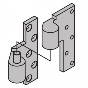 Ives 7245FINT 1-1/2" Offset Fire Rated Base Plate Intermediate Pivot 500 Pound - Satin Chrome