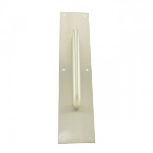 Ives 83026 6" Straight Pull 3/4" Round with 3-1/2" x 15" Plate - Satin Nickel