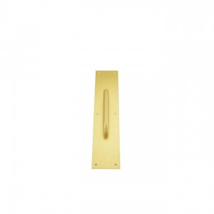 Ives 83026 6" Straight Pull 3/4" Round with 3-1/2" x 15" Plate - Satin Brass