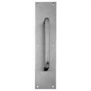 Ives 83028 8" Straight Pull 3/4" Round with 3-1/2" x 15" Plate - Satin Nickel