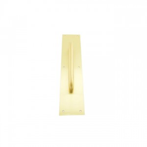 Ives 83028 8" Straight Pull 3/4" Round with 3-1/2" x 15" Plate - Satin Brass