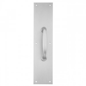 Ives 83115 5" Pull with 6" x 16" Plate - Satin Chrome