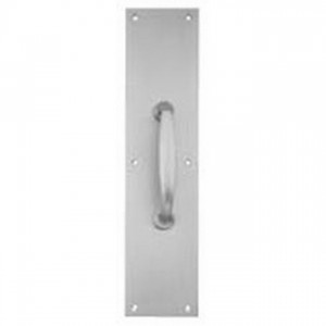 Ives 83115 5" Pull with 3-1/2" x 15" Plate - Bright Brass