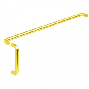 Ives 9103EZHD280 28" Push Bar and 10" Pull Combo, 1" Round and 2-1/2" Projection - Bright Brass