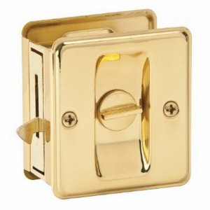 Ives 991A Privacy Sliding Door Pull - Bright Brass