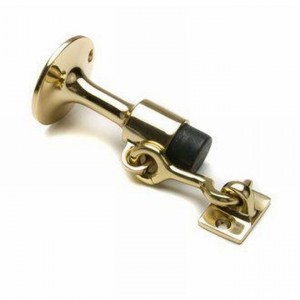 Ives WS445 Solid Wall Stop and Holder with Masonry Mounting - Bright Brass