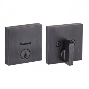 Kwikset 258SQT Downtown Square Contemporary Low Profile Single Cylinder SmartKey Deadbolt KA3