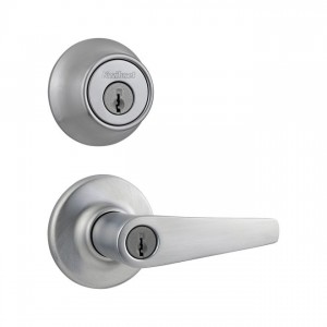 Kwikset 690DL-BV1 Combo Keyed Entry Delta Lever with Single Cylinder Deadbolt with New Chassis - Box Pack
