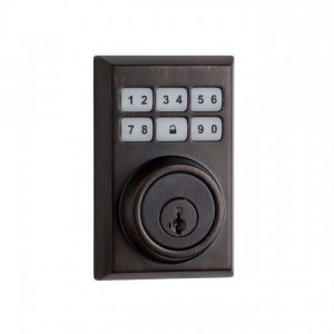 Kwikset 910SCNTZW Smartcode Keypad Electronic Contemporary Deadbolt with Z-Wave, Home Connect, and SmartKey Backup