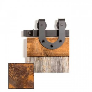 Leatherneck 0119-6094 Horseshoe 403-Q Hanger with Quiet Wheel for Flat Track Weathered Rust