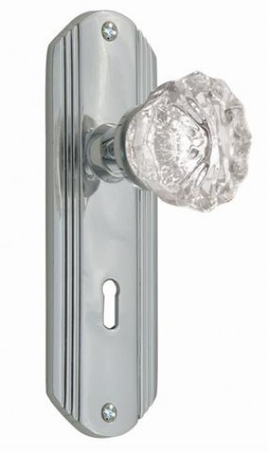 Nostalgic Deco Plate w/Crystal Passage Knob