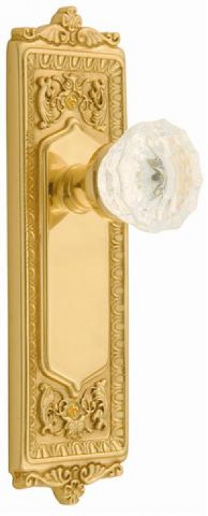 Nostalgic Egg & Dart Plate w/Crystal Privacy Knob