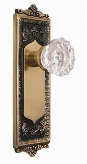 Nostalgic Egg & Dart Plate w/Crystal Passage Knob