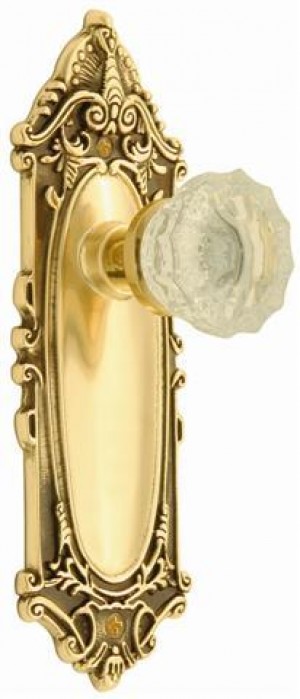 Nostalgic Victorian Plate w/Crystal Privacy Knob