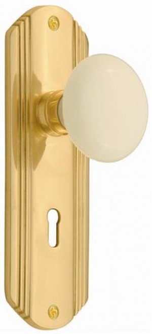 Nostalgic Deco Plate w/ Porcelain Privacy Knob