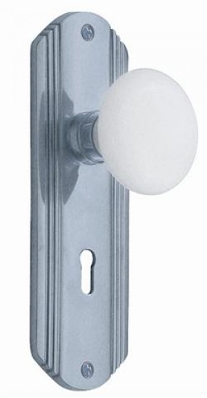 Nostalgic Deco Plate w/ Porcelain Passage Knob
