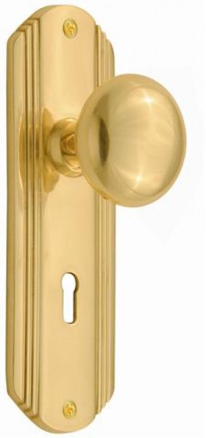 Nostalgic Deco Plate w/ New York Privacy Knob