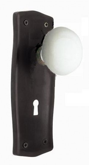 Nostalgic Prairie Plate w/Porcelain Passage Knob