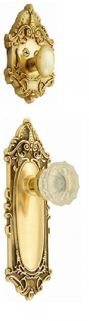 Victorian Interior Handleset w/Crystal Knob