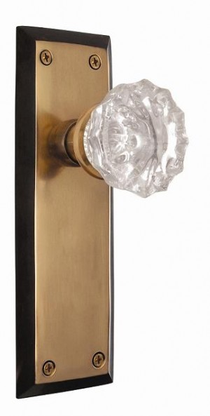 Nostalgic New York Plate w/Crystal Privacy Knob