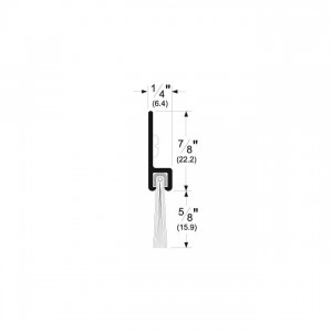 Pemko 18062SNNB 48" 180 Degree Aluminum Retainer Weatherstrip with 5/8" Nylon Brush Satin Nickel