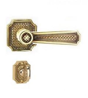 Von Morris Weave Lever w/ Large Weave Rose Privacy (Mortise Bolt) - 320725
